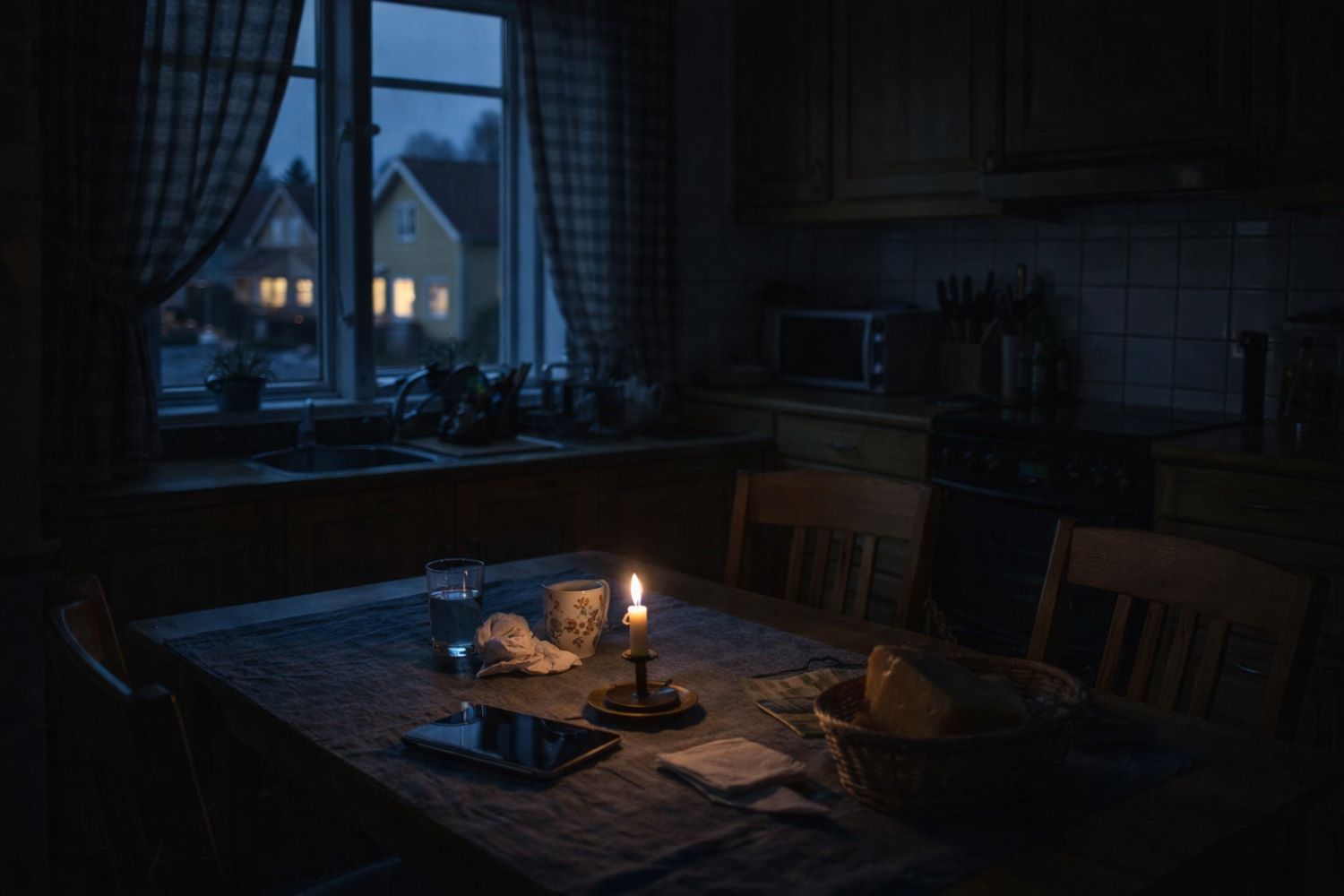 Elavbrott - strömlöst kök